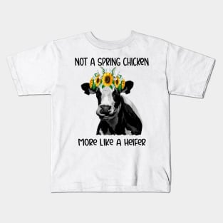 cow sun flower Kids T-Shirt